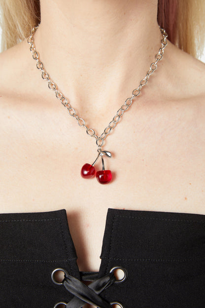 Black Friday - Cherry Charm Jewellery Set - silver