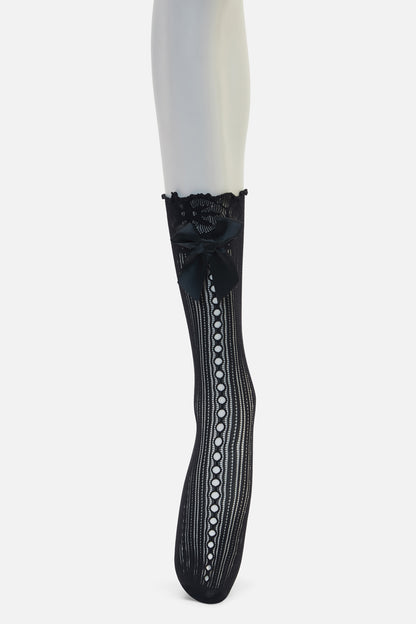 Black Friday - Big Bow Knee Socks - black