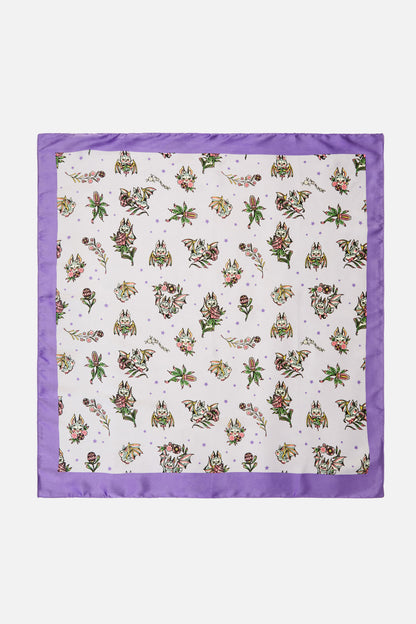Black Friday - Fruity Bats Satin Scarf - lilac