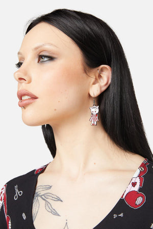 Black Friday - Buttons Earring - pink