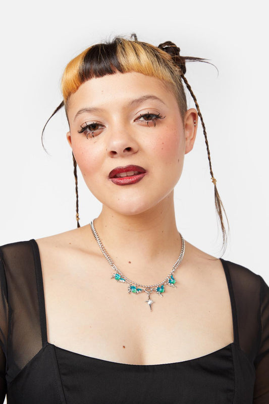 Black Friday - Abstract Star Necklace Set - silver