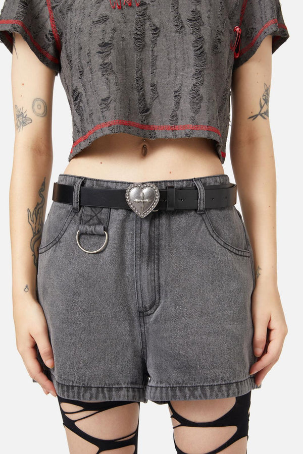 Black Friday - Heart Buckle Belt - black