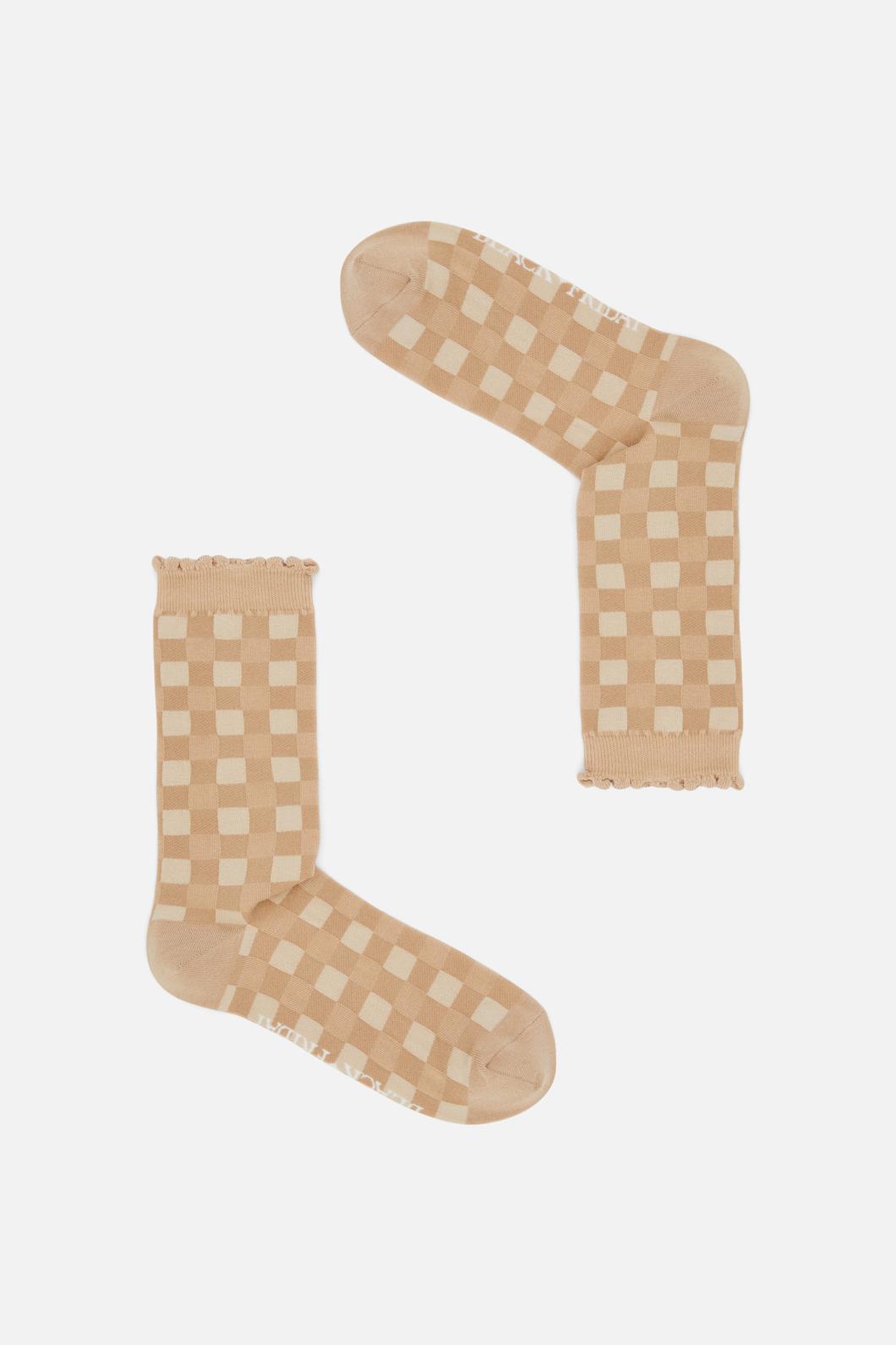 Black Friday - Saloon Gingham Socks - chocolate