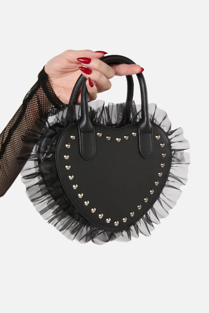 Black Friday - Studded Heart Bag - black