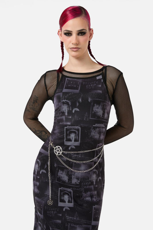 Black Friday - Pentagram Chain Belt - silver