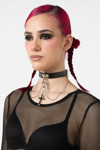 Black Friday - Drop Cross Choker - black