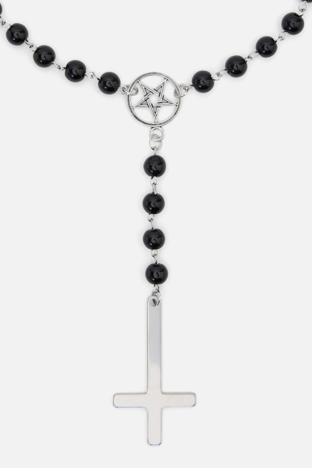 Black Friday - Drop Charm Goth Necklace - black-silver