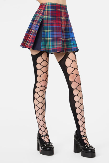 Black Friday - Wide Net Suspender Tights - black