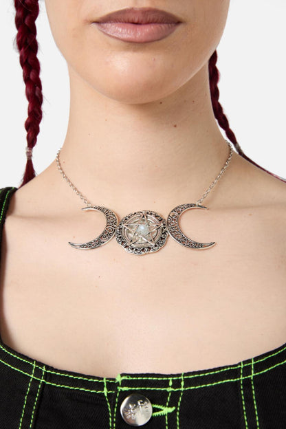 Black Friday - Witches Statement Necklace - silver