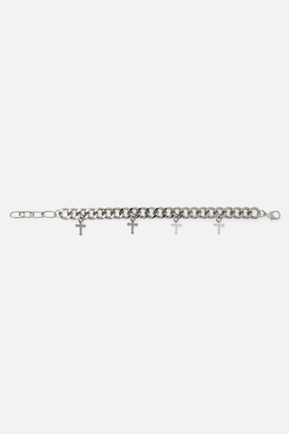 Black Friday - Cross Charm Bracelet - silver
