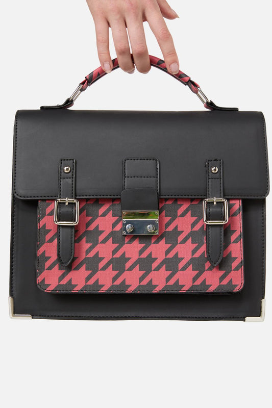 Black Friday - Virtue Houndstooth Satchel - black