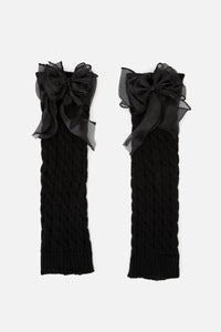 Black Friday - Big Bow Leg Warmers - black