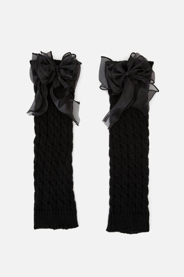 Black Friday - Big Bow Leg Warmers - black