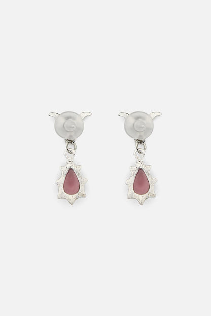 Black Friday - Bat Gem Earrings - silver