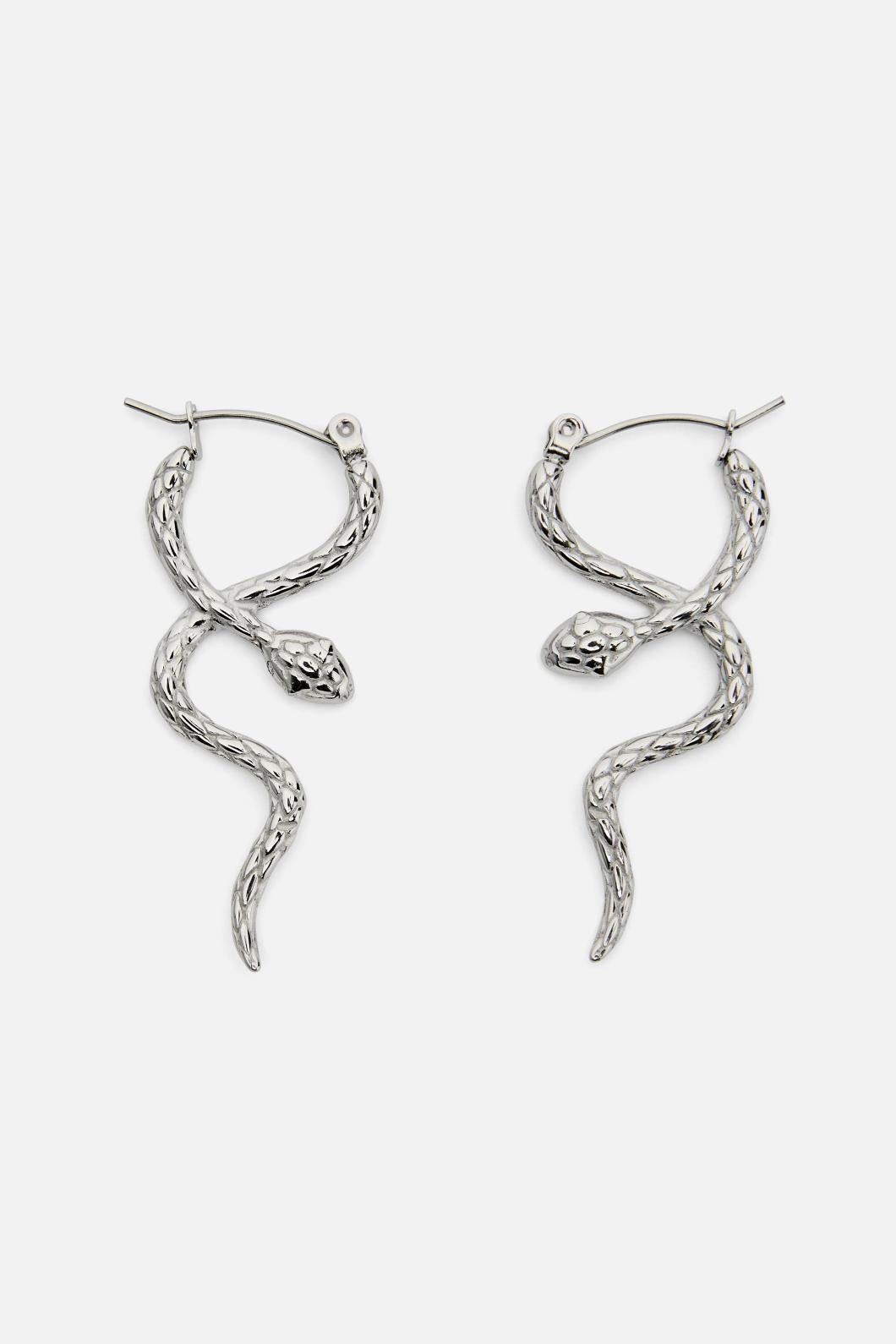 Black Friday - Snake Earrings - silver