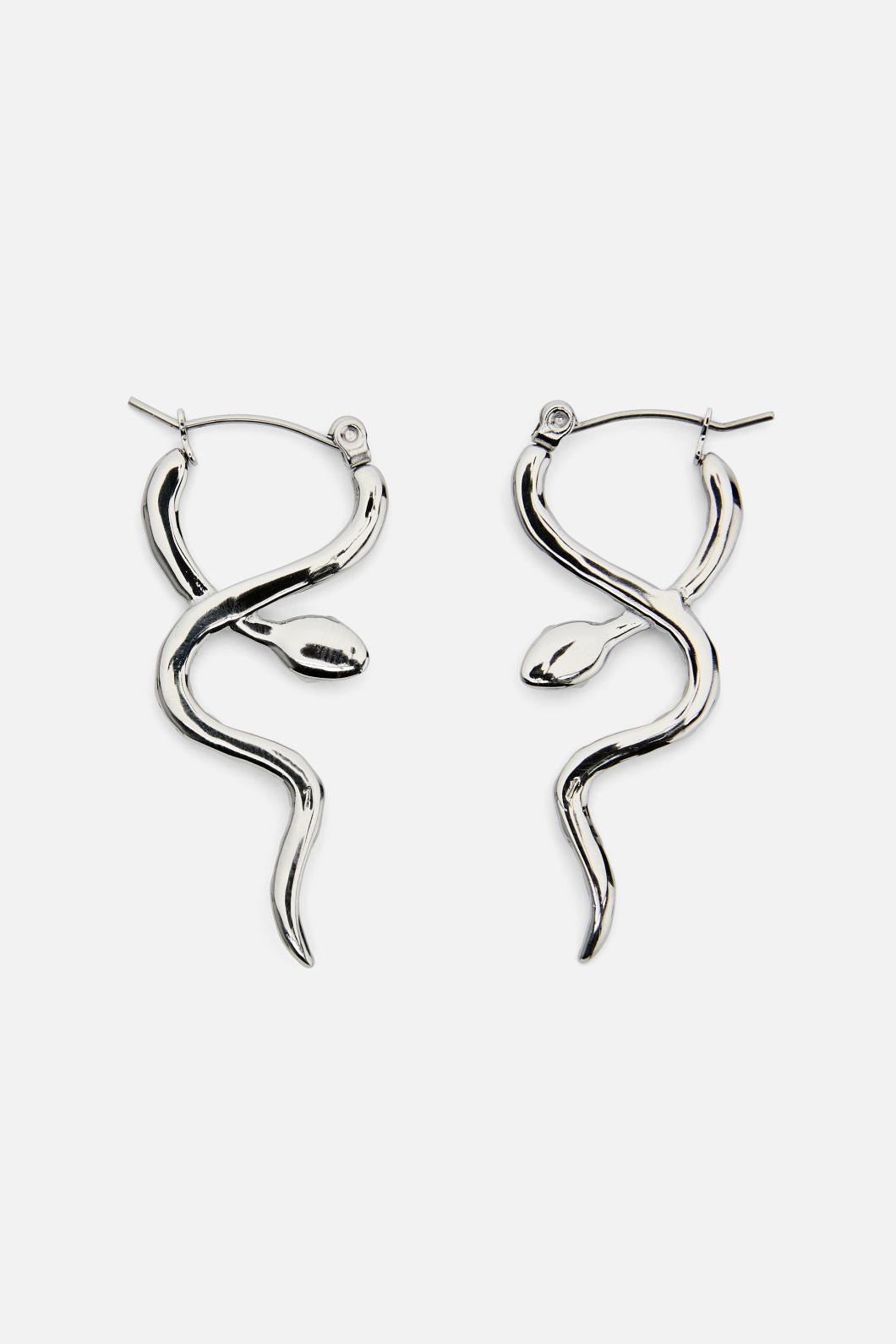 Black Friday - Snake Earrings - silver