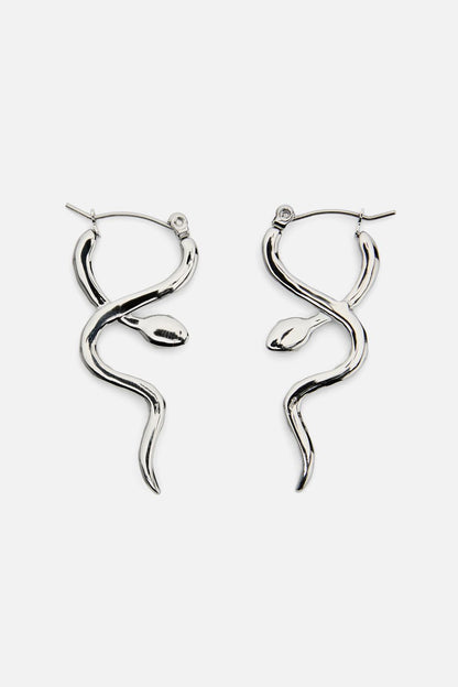 Black Friday - Snake Earrings - silver
