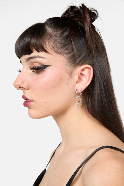 Black Friday - Snake Earrings - silver
