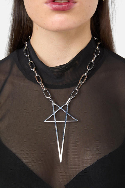 Black Friday - Large Statement Necklace - silver