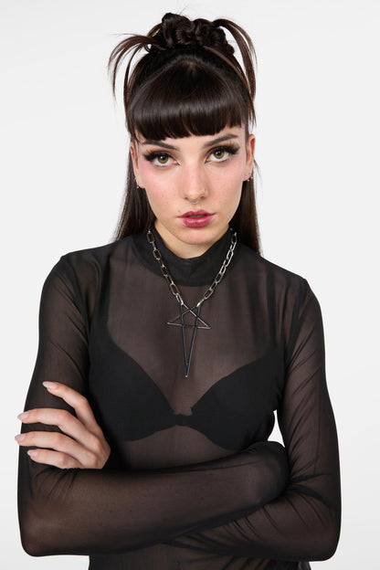 Black Friday - Large Statement Necklace - silver