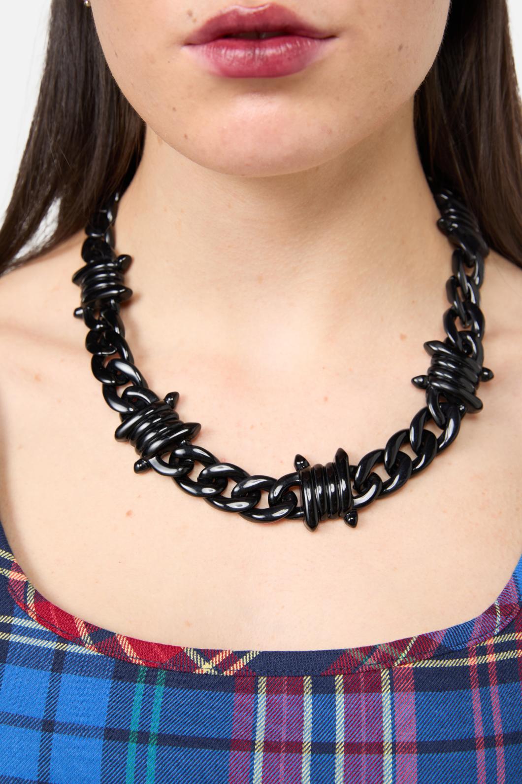 Black Friday - Barbed Chunky Choker Necklace - black