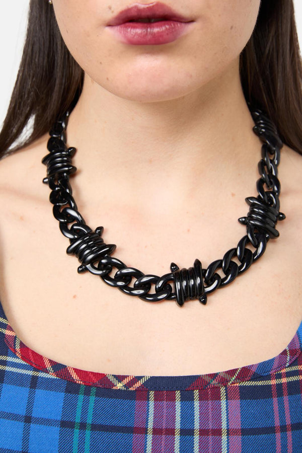 Black Friday - Barbed Chunky Choker Necklace - black