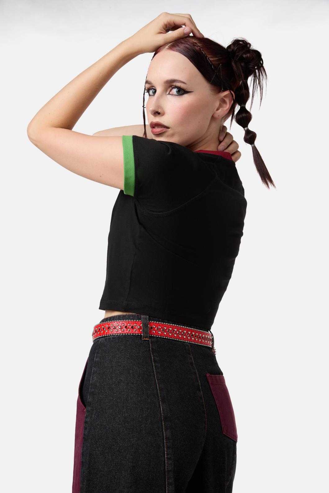 Black Friday - Star Buckle Stud Belt - red