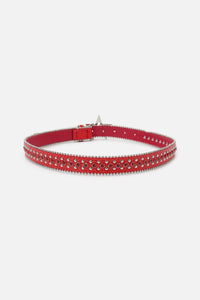 Black Friday - Star Buckle Stud Belt - red