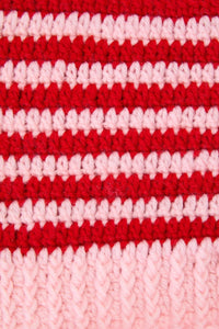 Black Friday - Pink Red Stripe Star Beanie - pink-red