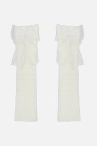 Black Friday - Big Bow Leg Warmers - white