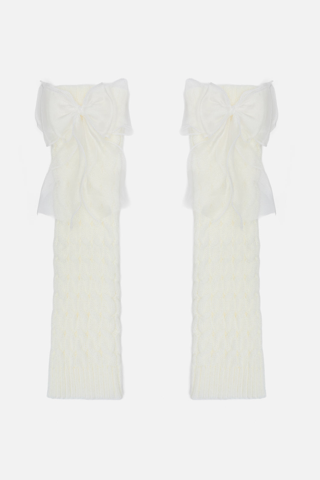 Black Friday - Big Bow Leg Warmers - white