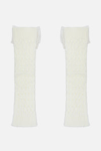 Black Friday - Big Bow Leg Warmers - white