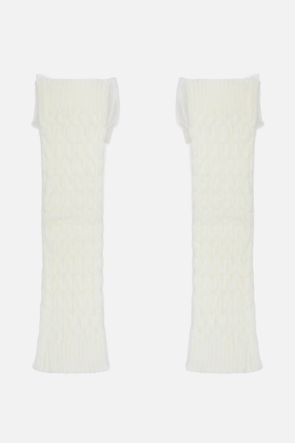 Black Friday - Big Bow Leg Warmers - white