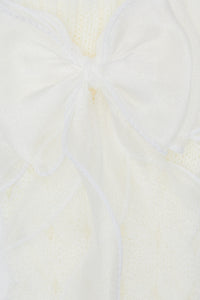 Black Friday - Big Bow Leg Warmers - white