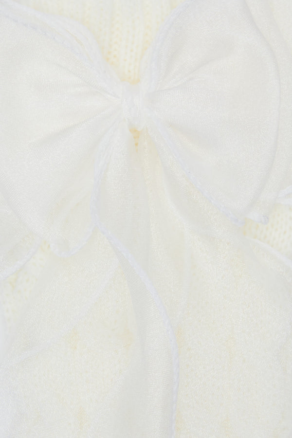 Black Friday - Big Bow Leg Warmers - white