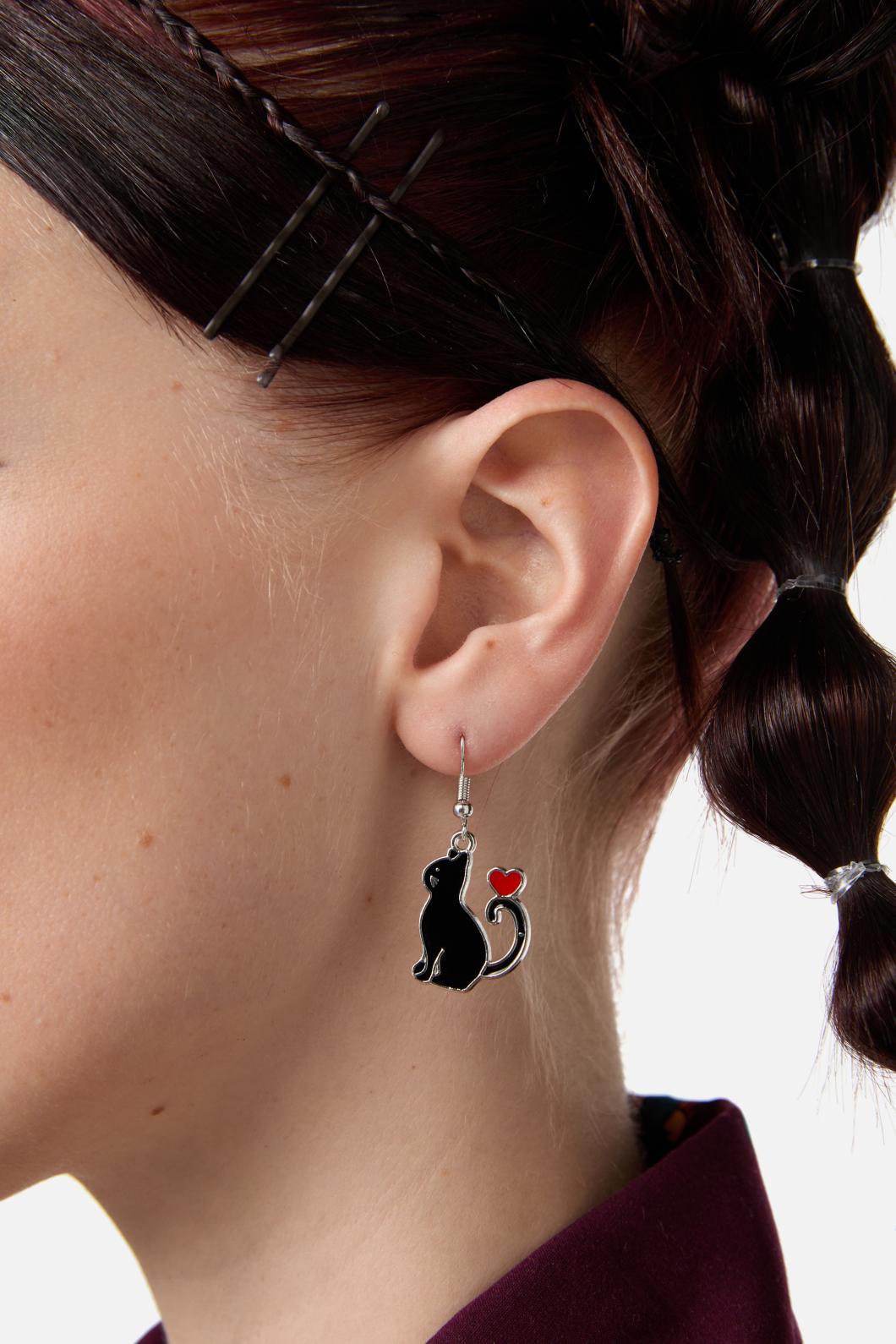 Black Friday - Black Cat Earrings - black