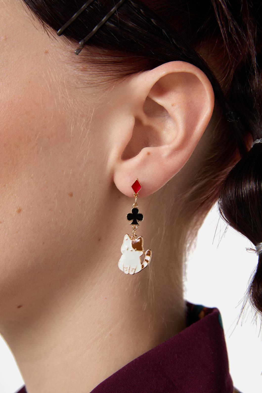 Black Friday - Kitty Card Earrings - multi