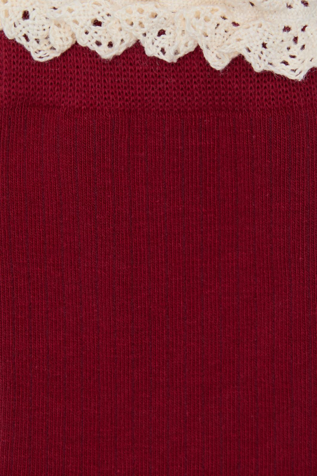 Black Friday - Red Vintage Lace Socks - red