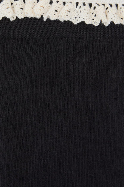 Black Friday - Black Vintage Lace Socks - black