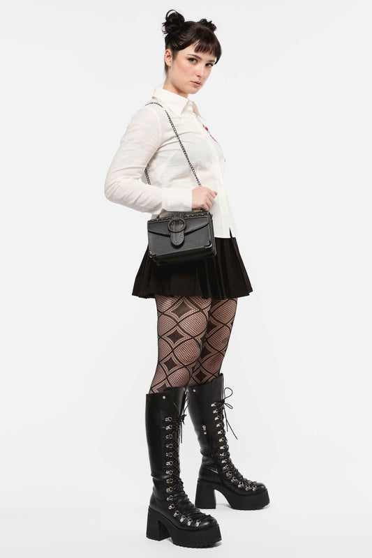 Black Friday - Structured Goth Handbag - black