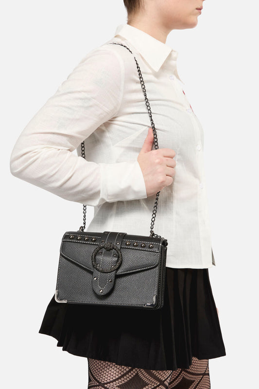 Black Friday - Structured Goth Handbag - black