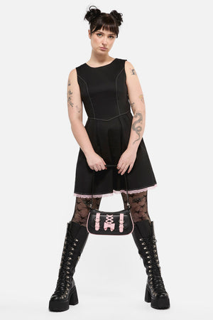 Black Friday - Leather Look Lolita Handbag - black