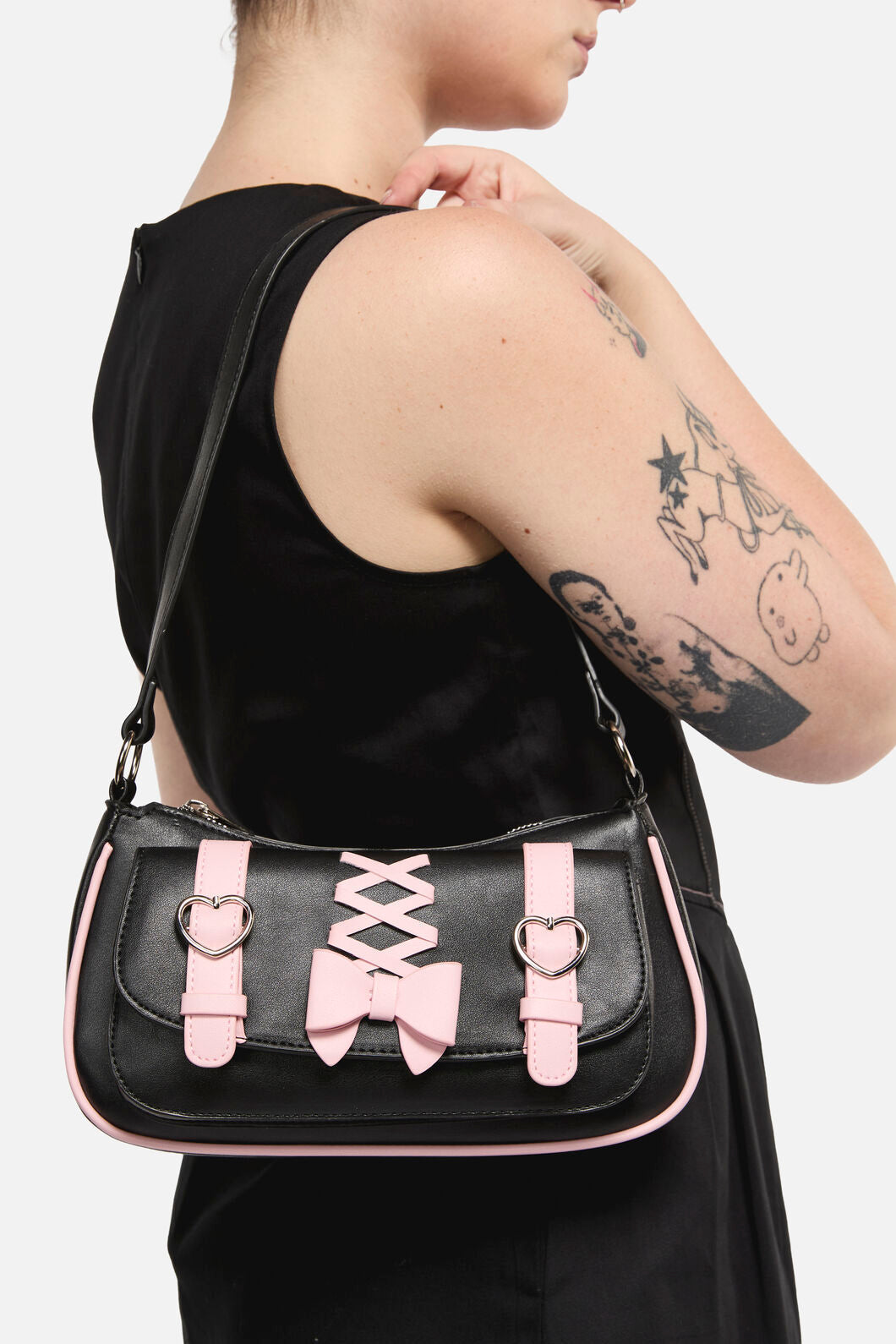 Black Friday - Leather Look Lolita Handbag - black