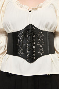 Black Friday - Star Stud Corset Belt - black