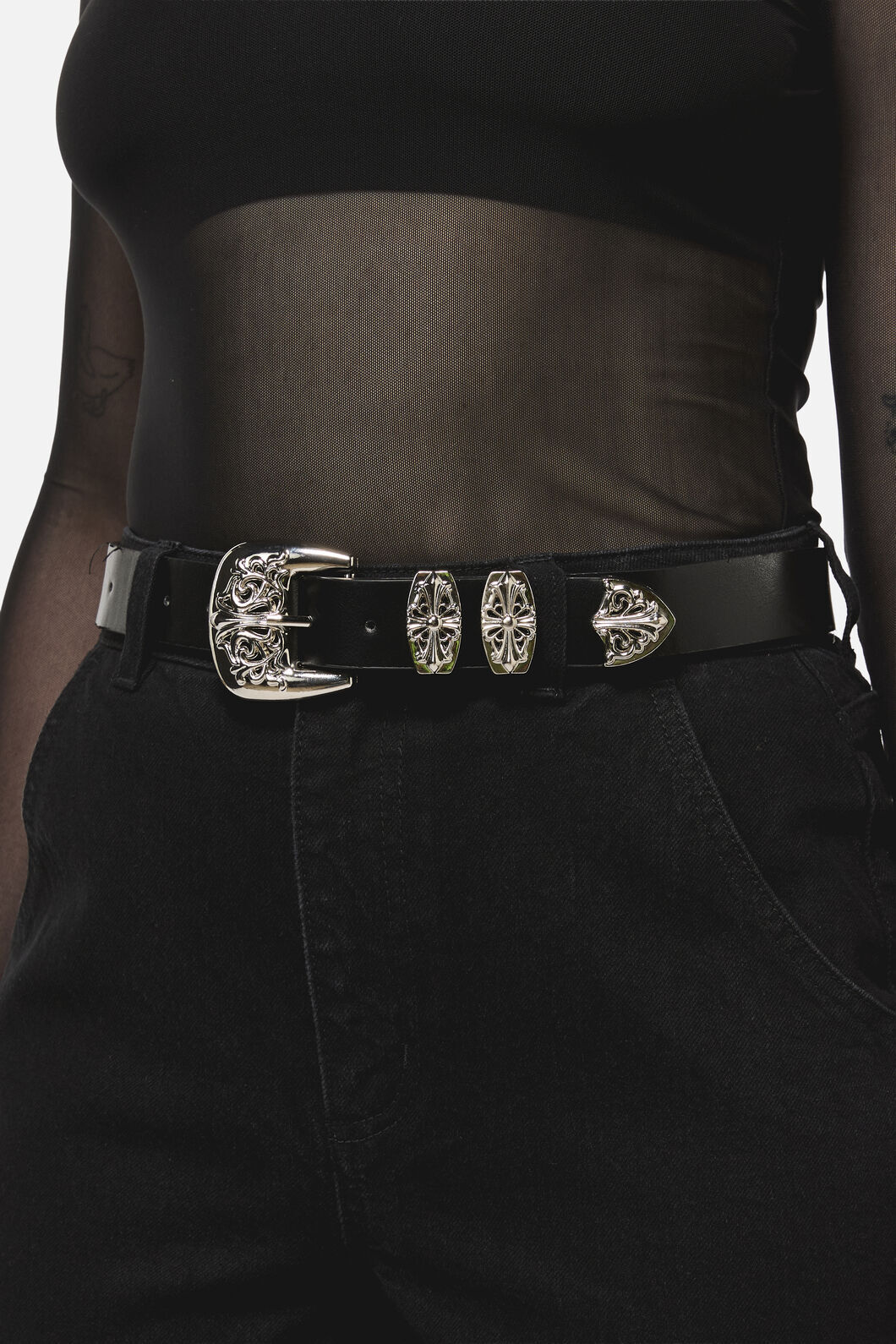 Black Friday - Ornate Metal Belt - black