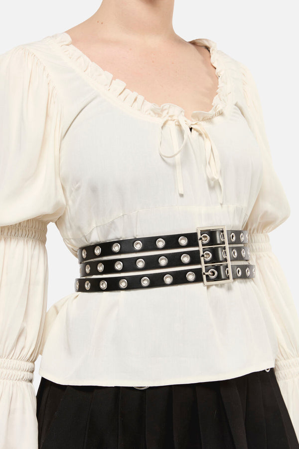 Black Friday - Triple Band Eyelet Wasit Belt - black