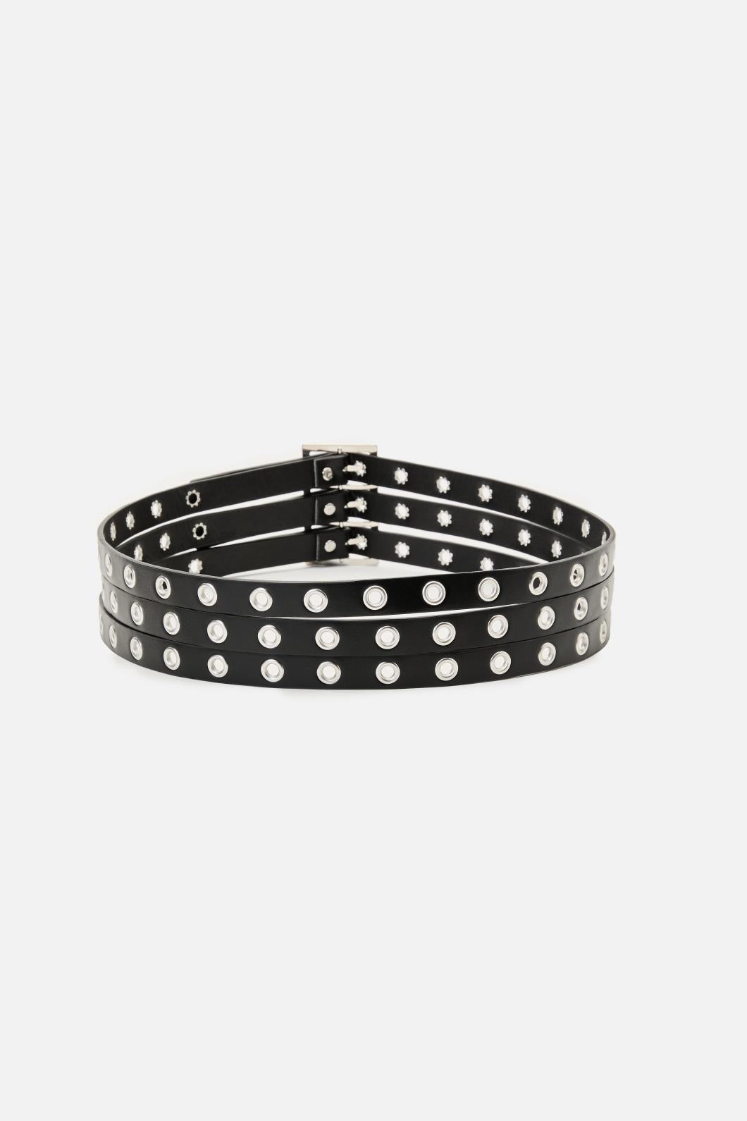 Black Friday - Triple Band Eyelet Wasit Belt - black
