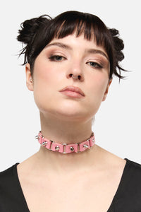 Black Friday - Pink Link Spike Choker - pink