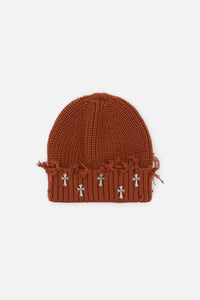 Black Friday - Rust Cross Charm Beanie - rust