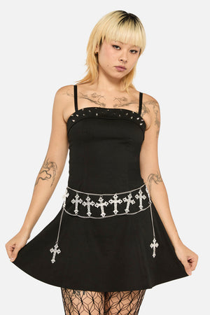 Black Friday - Extreme Cross Waist Chain - silver